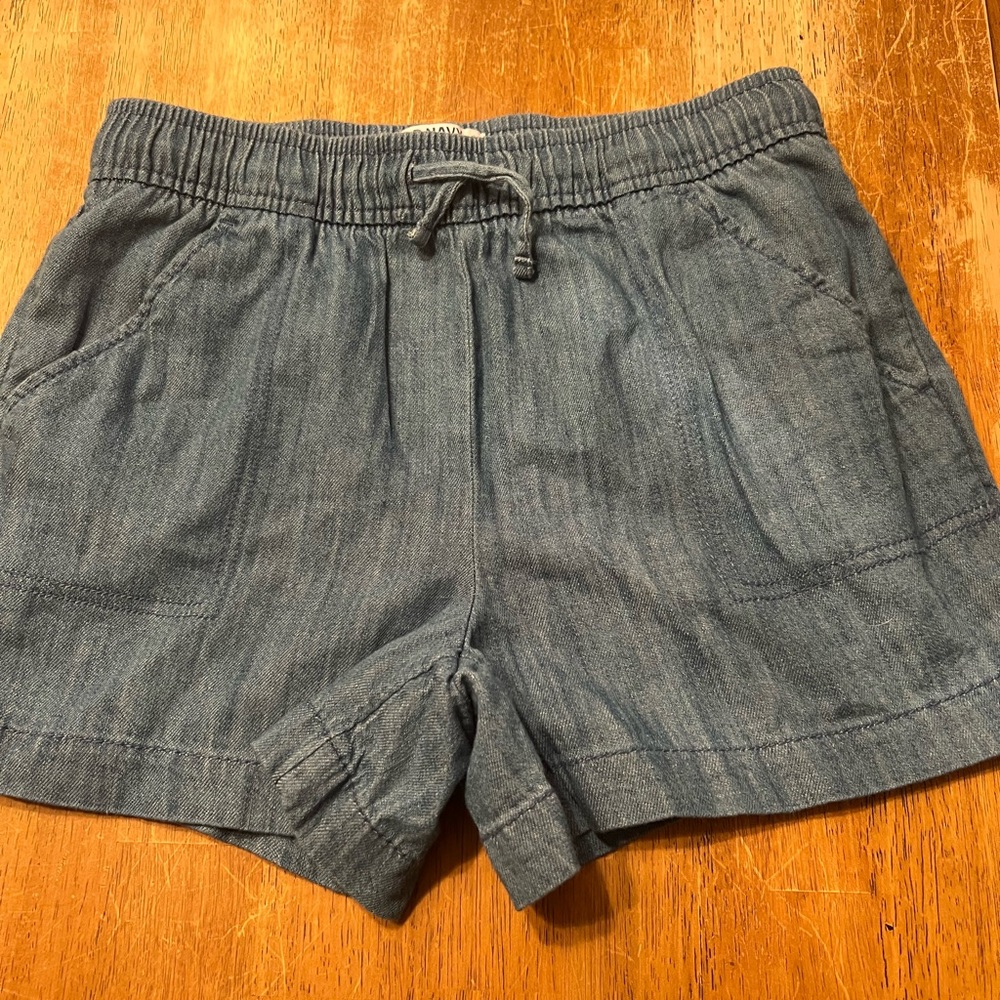 Girls 10/12 elastic waist jean shorts